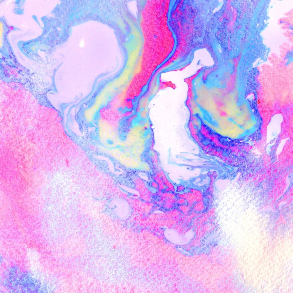 pink blue and white abstract painting